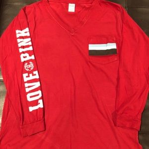 PINK Victoria’s Secret Love Pink Varsity Shirt